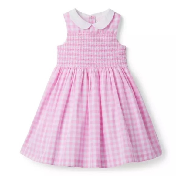 Janie and Jack Pink THE CHARLOTTE GINGHAM SMOCKED SUNDRESS 5T - Picture 1 of 4